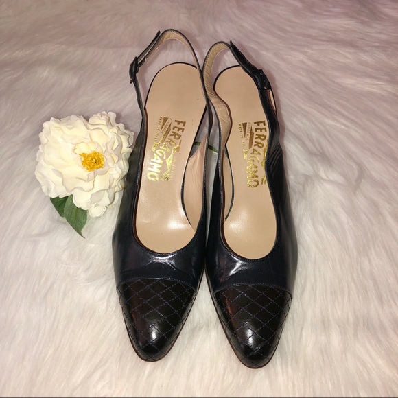Salvatore Ferragamo Shoes - Salvatore Ferragamo Vintage Leather Slingback-10.5